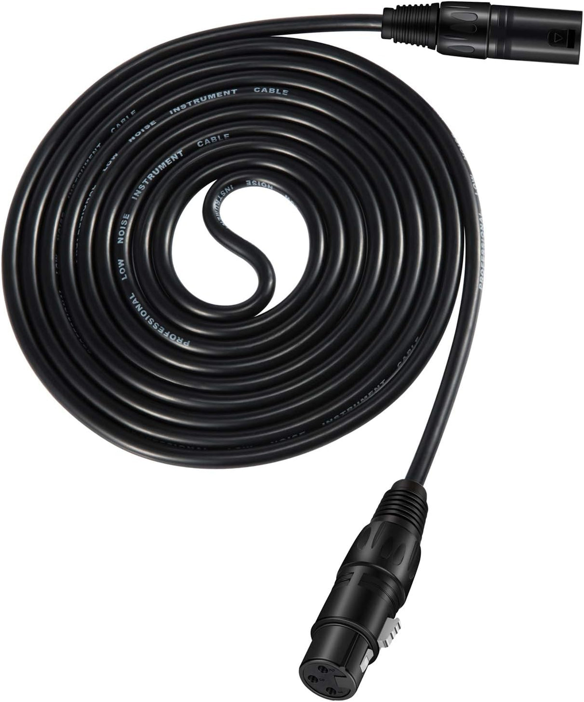 25ft XLR Microphone Male to Female Mic Cables Black 3-Pack U38618