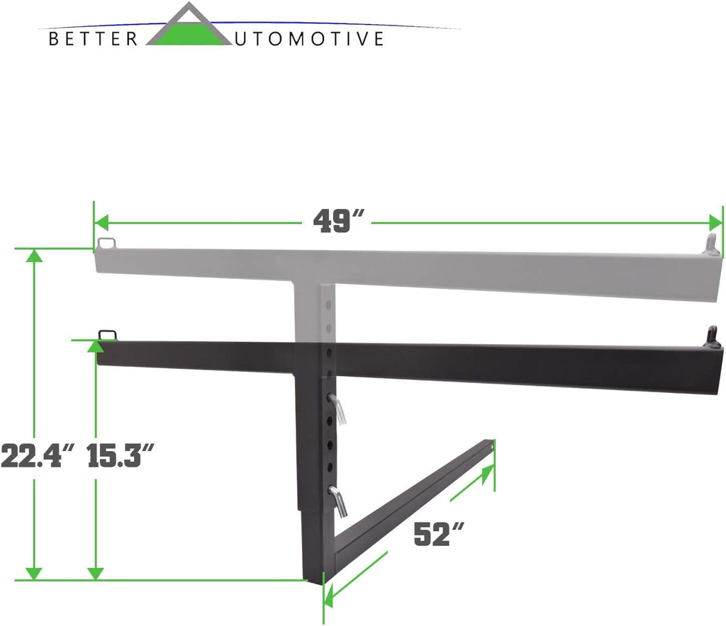 2" Truck Bed Trailer Hitch Mount Extender 500 LBS Capacity Utility Adjustable Universal Pick Up Extension Rack W825856