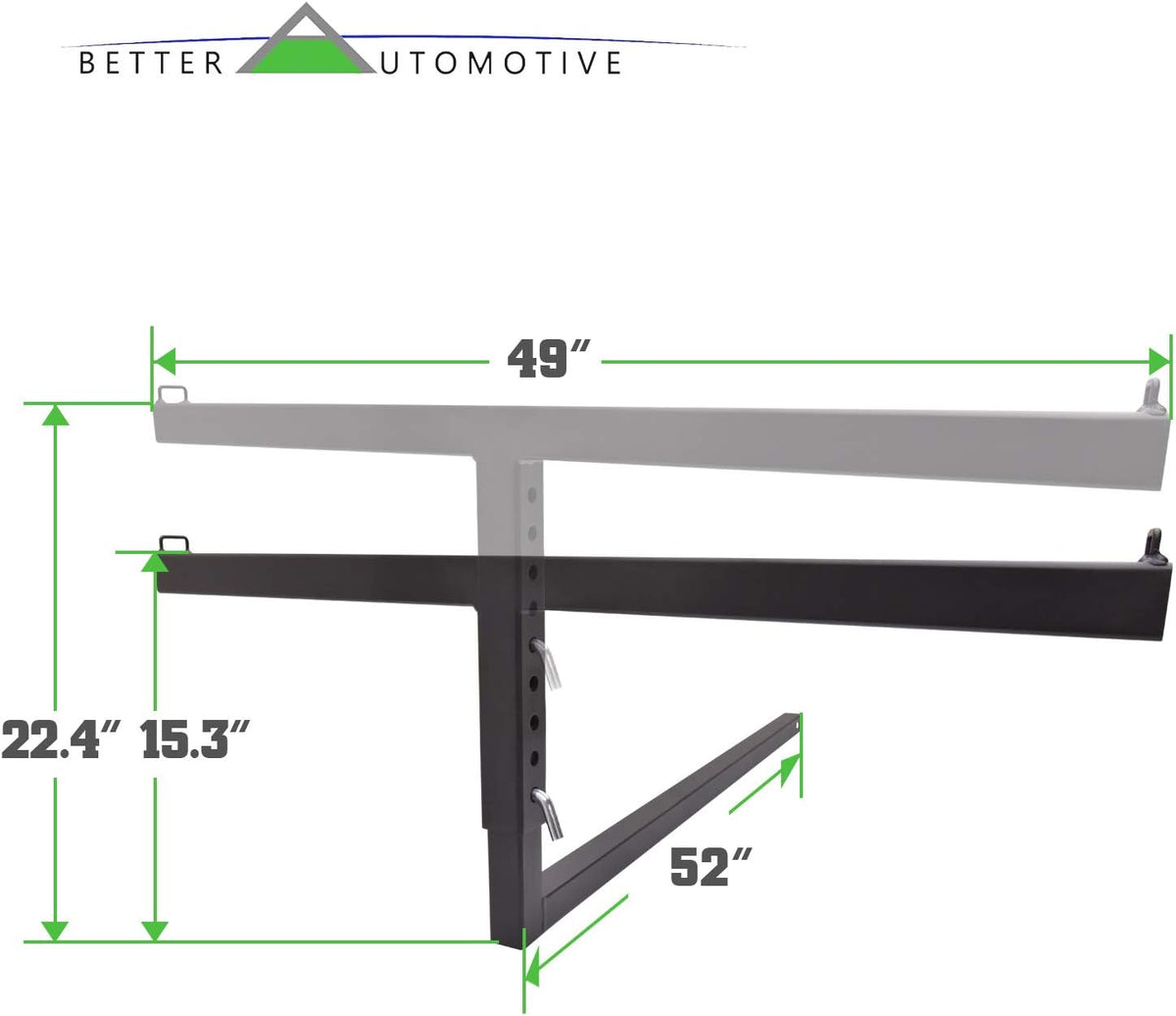 2" Truck Bed Trailer Hitch Mount Extender 500 LBS Capacity Utility Adjustable Universal Pick Up Extension Rack W825856