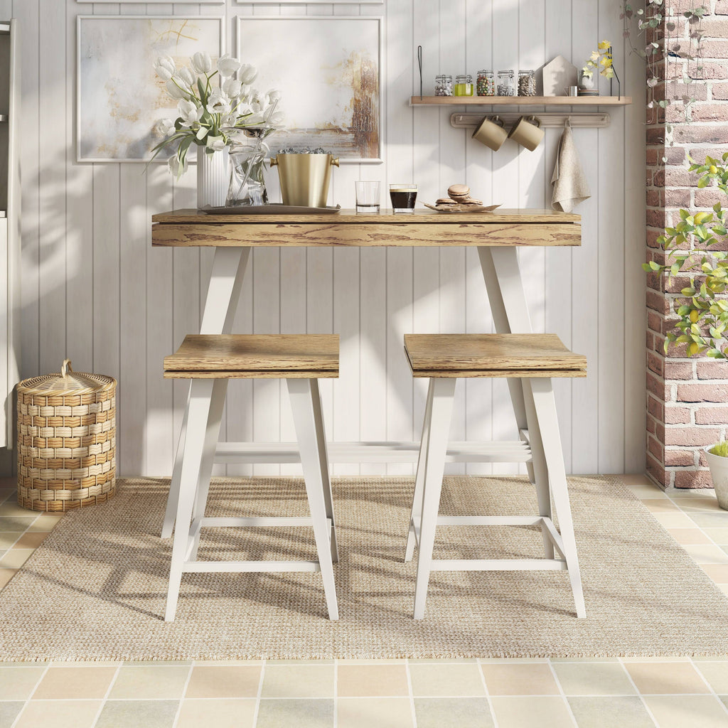 3-Piece Counter Height Table Set Dark Oak F280260