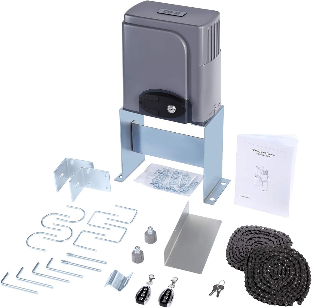 Automatic Sliding Gate Opener with 2 Remote Controls, Electric Motor, Complete Hardware Kit for Sliding Gate Up to 40 Feet N73144