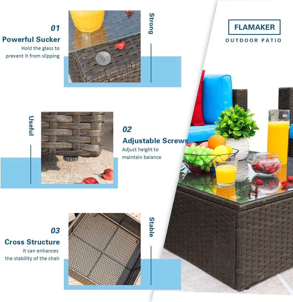6 Pieces Patio Furniture Set with Cushion and Table M169562
