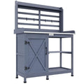 Wooden Potting Bench Table with Storage Cabinet N3435