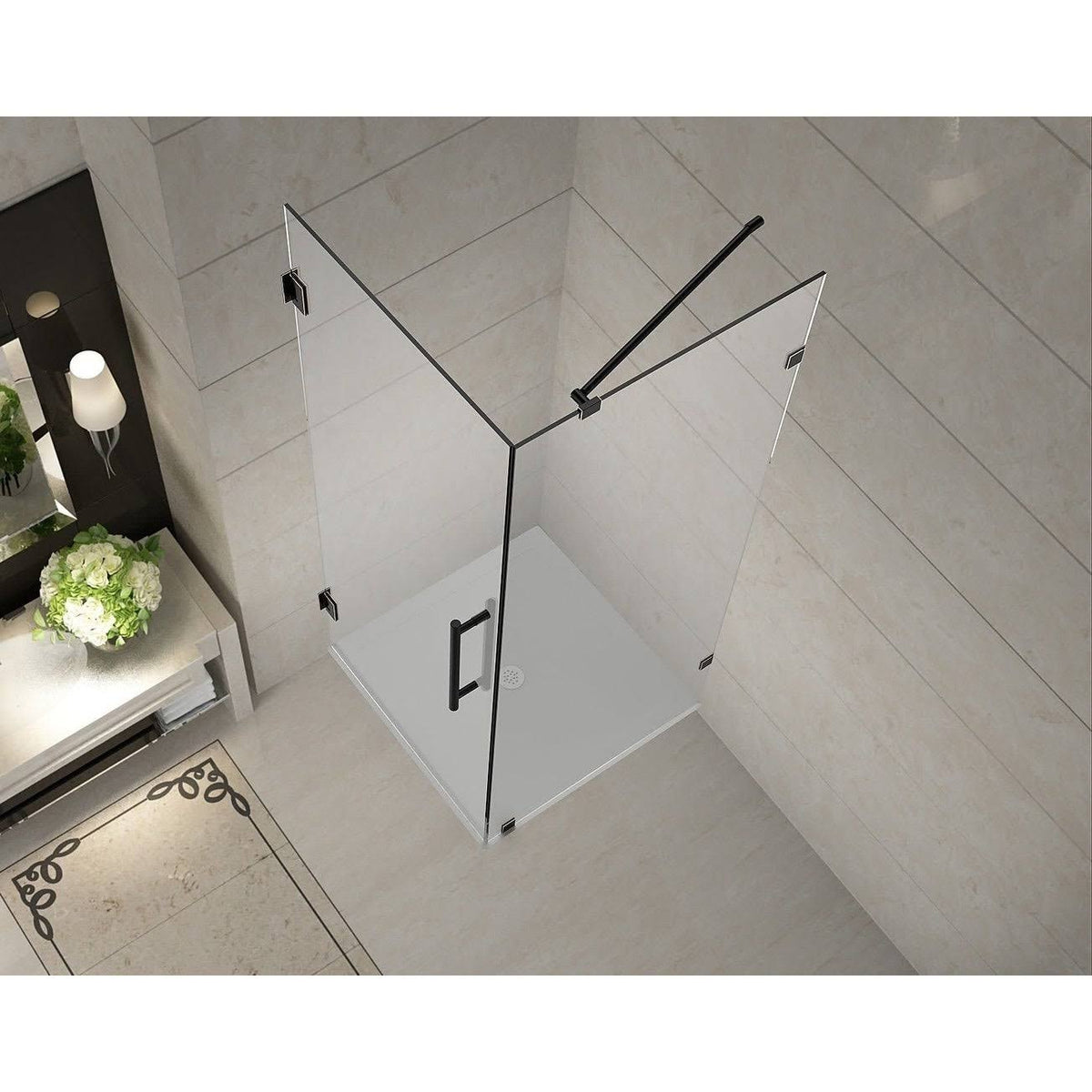 Chrome Frameless Square Shower Enclosure L197354