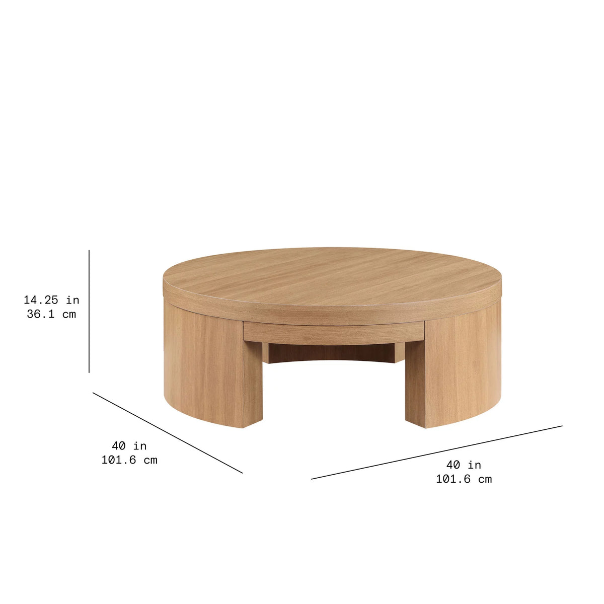 Round Coffee Table Warm Honey Finish Z3713