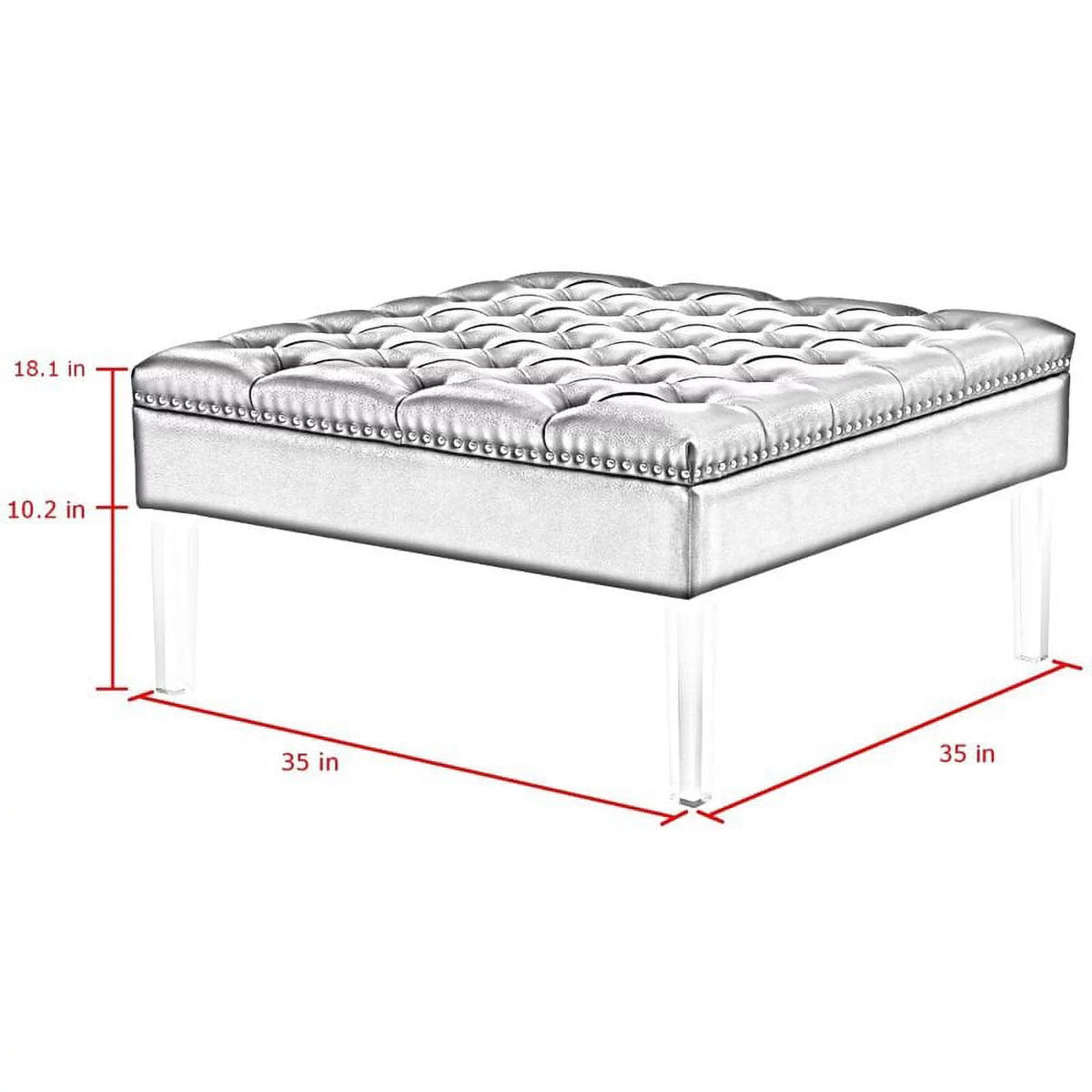 Espresso Oversized Faux Leather Tufted Ottoman M116618