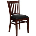 Brown and Black Vertical Slat Back Dining Chair Q173