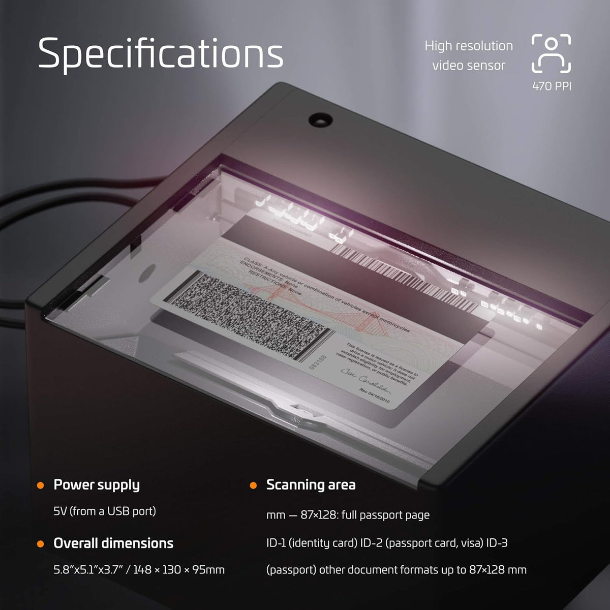 Passport and Driver's License Scanner with Global Software O18585