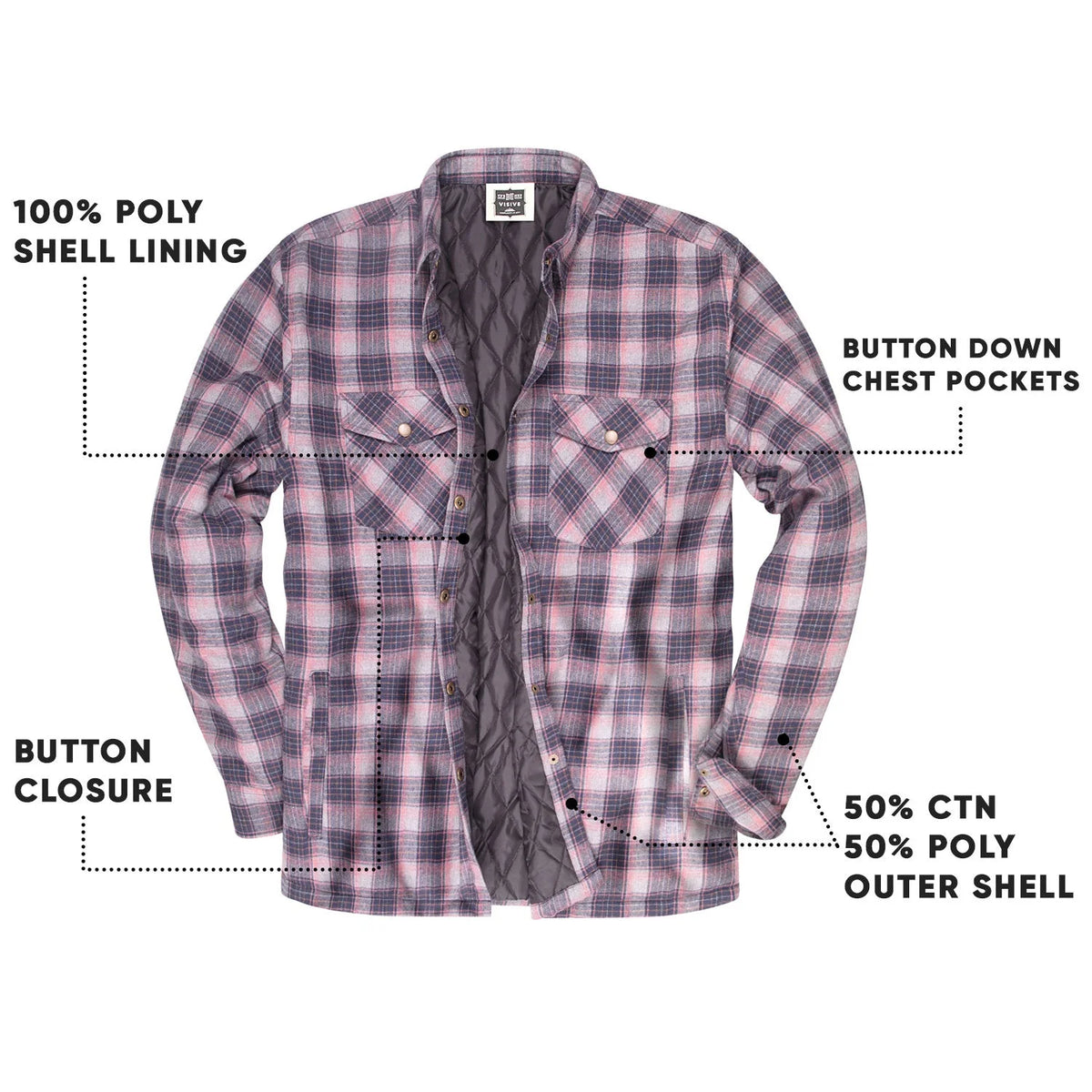 Men's Sherpa-Lined Flannel Button-Up Jacket X9780