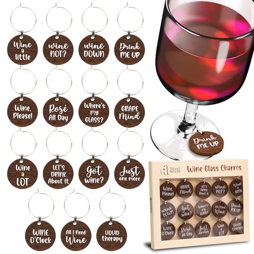 15 Pcs Christmas Wine Glass Charms U540450