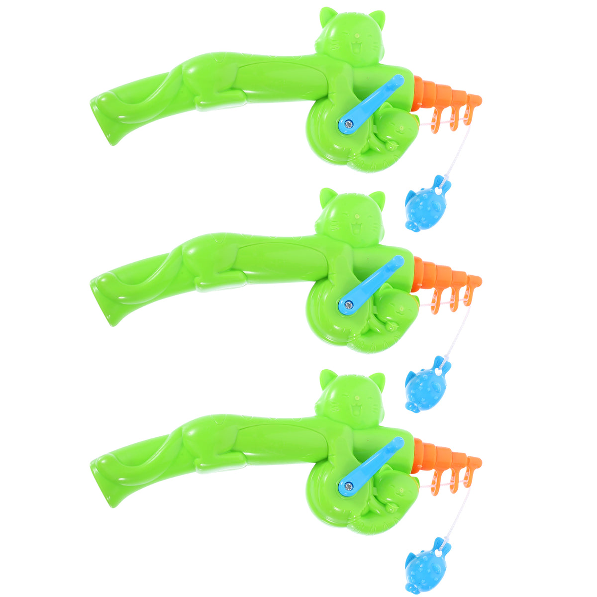 3Pcs Plastic Fishing Rods Kids Magnetic Fishing Pole Toys J46468