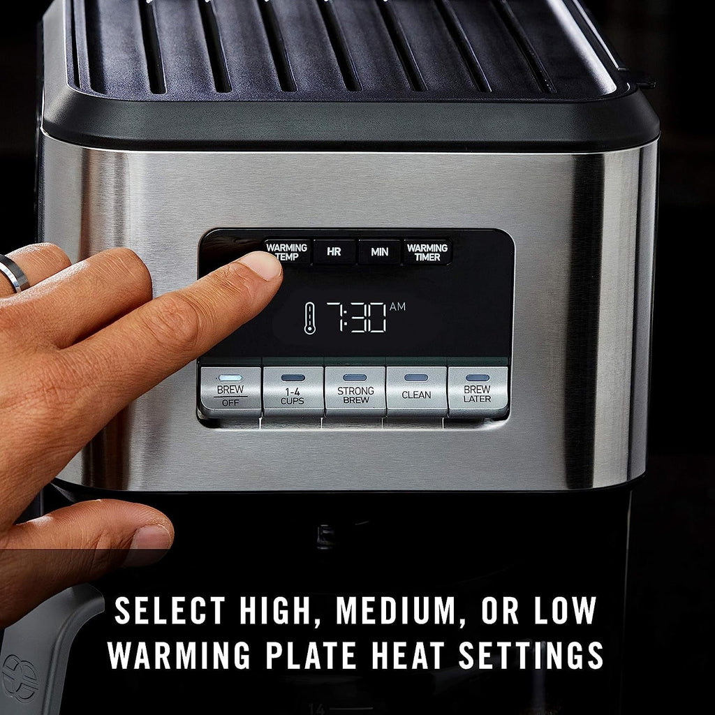 Programmable Coffee Maker with Glass Carafe, 14 Cups, Stainless Steel H6480