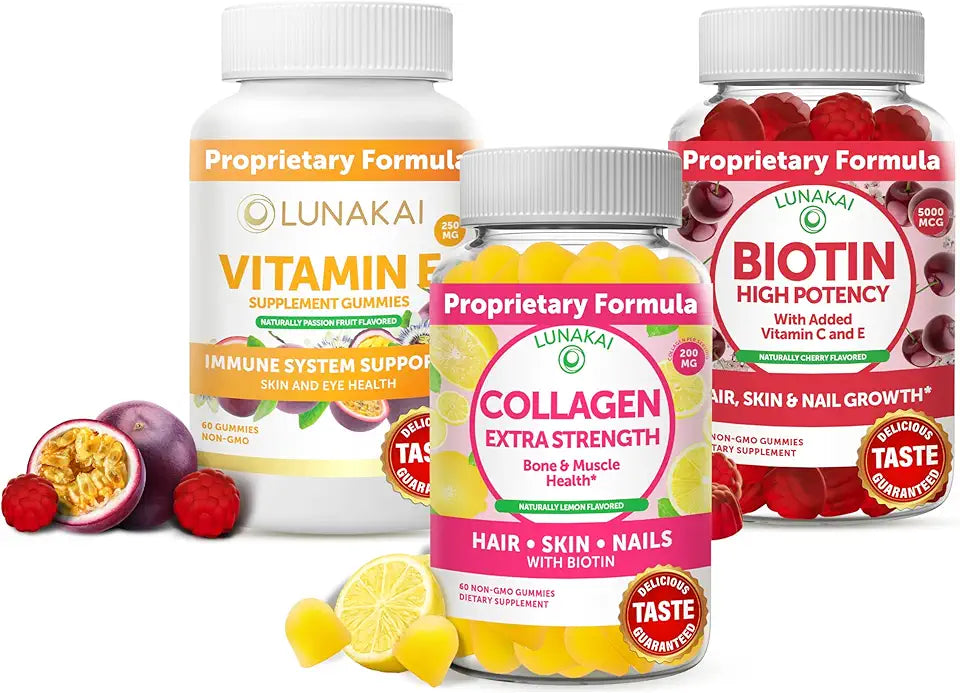 Collagen Vitamin E and Biotin Gummy Supplements I75943