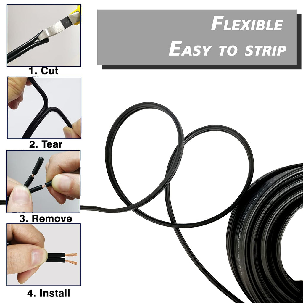 14/2 Black Low Voltage Landscape Lighting Wire, 265ft T341507