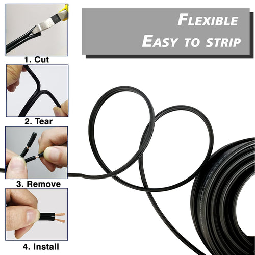 14/2 Black Low Voltage Landscape Lighting Wire, 265ft T341507
