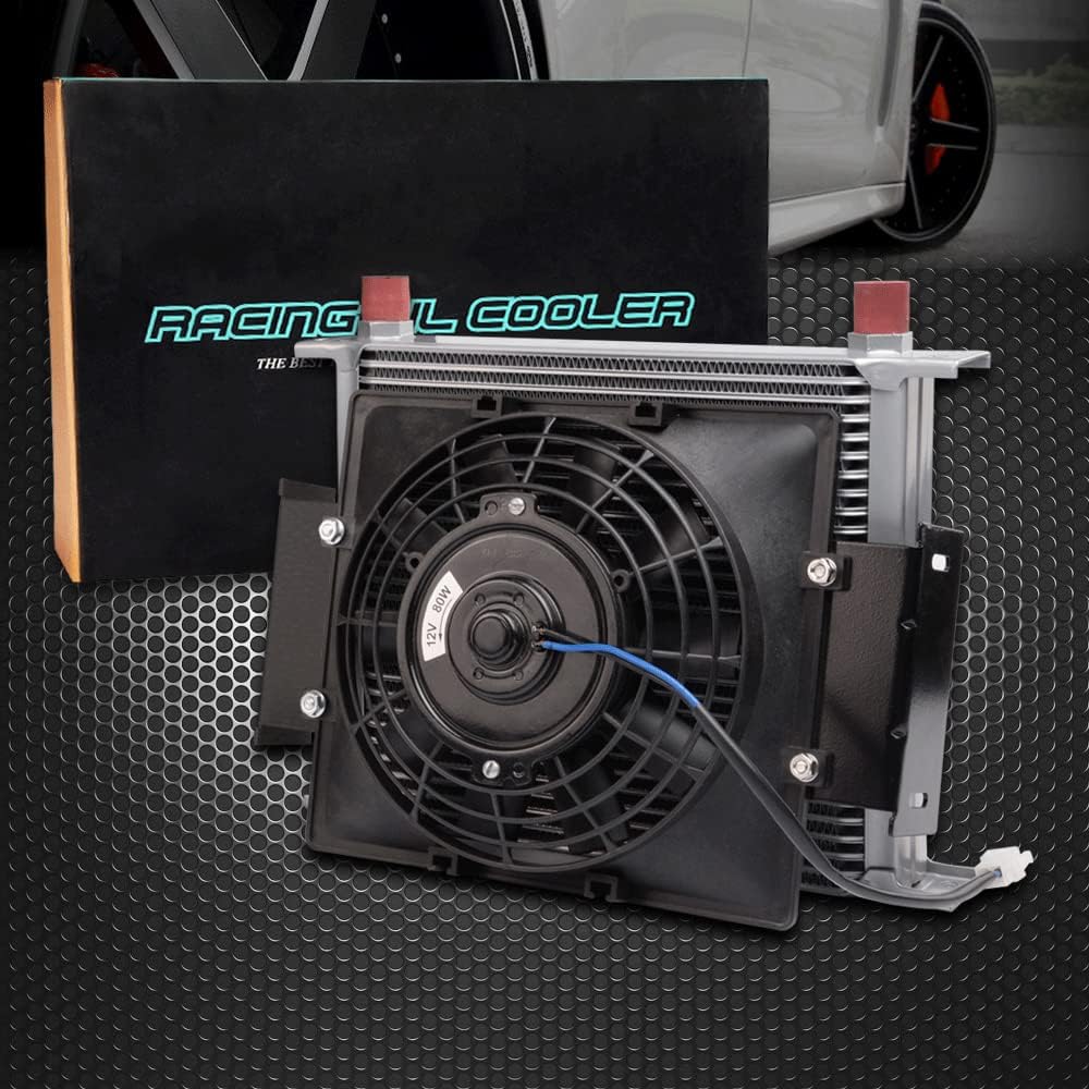 30 Row 10AN Universal Engine Transmission Oil Cooler with 7" Fan Kit A95301