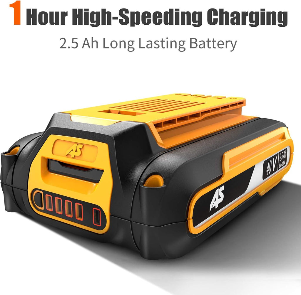40V Cordless Leaf Blower with 2.5 Ah Battery & Charger, 530CFM E553