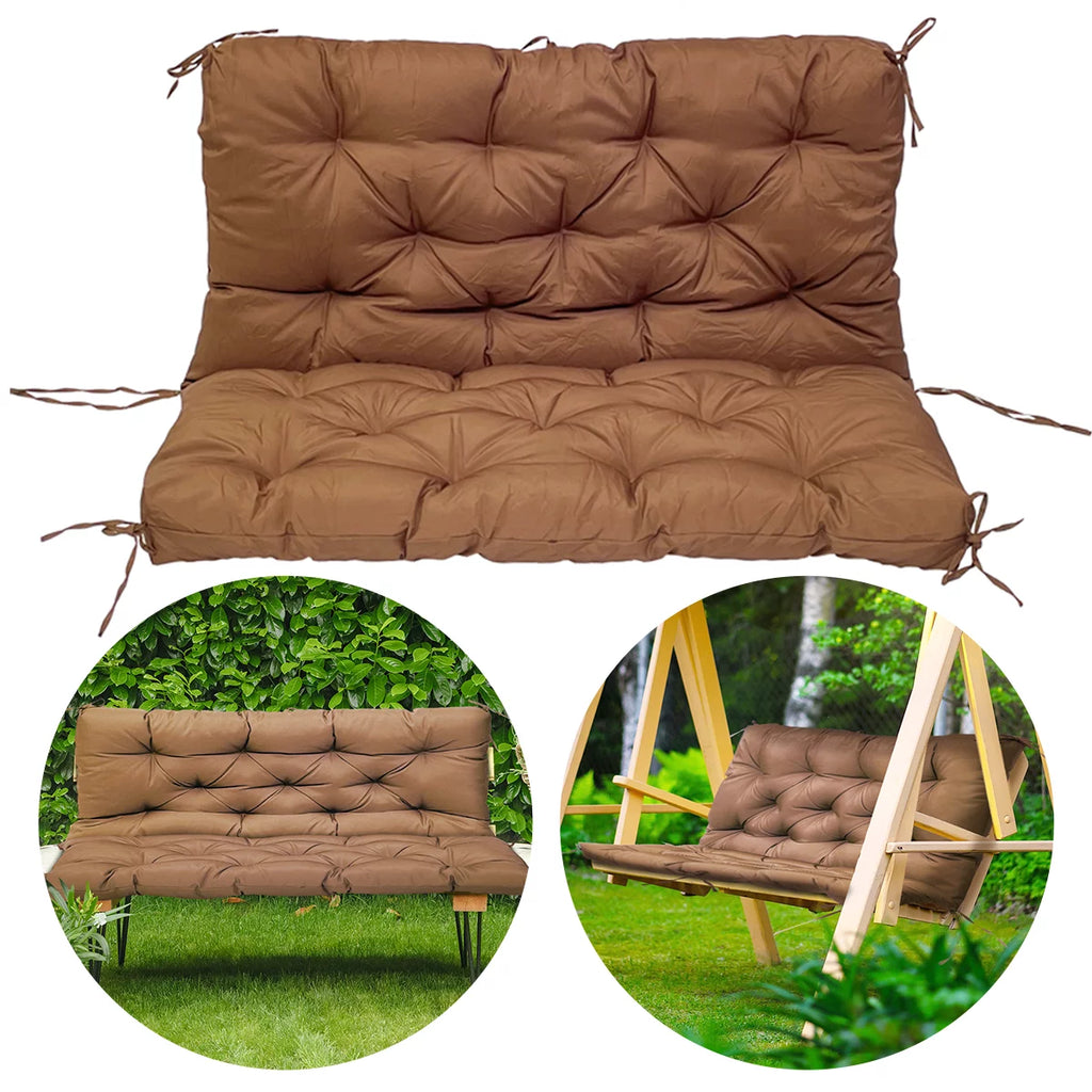 Waterproof Sun-Resistant Outdoor Bench Cushion with 8 Nonslip Ties G38882