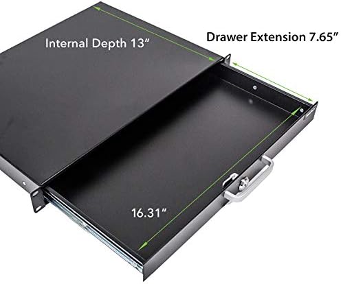 19 Inch Rack Mount Lockable Deep Drawer 1U Pack of 2 Z42813