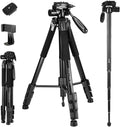 72-Inch Aluminum Tripod with 2 Quick Release Plates and Carrying Case Y422649