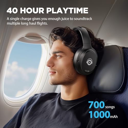 Black Wireless Over Ear Active Noise Cancelling Headphones I73378