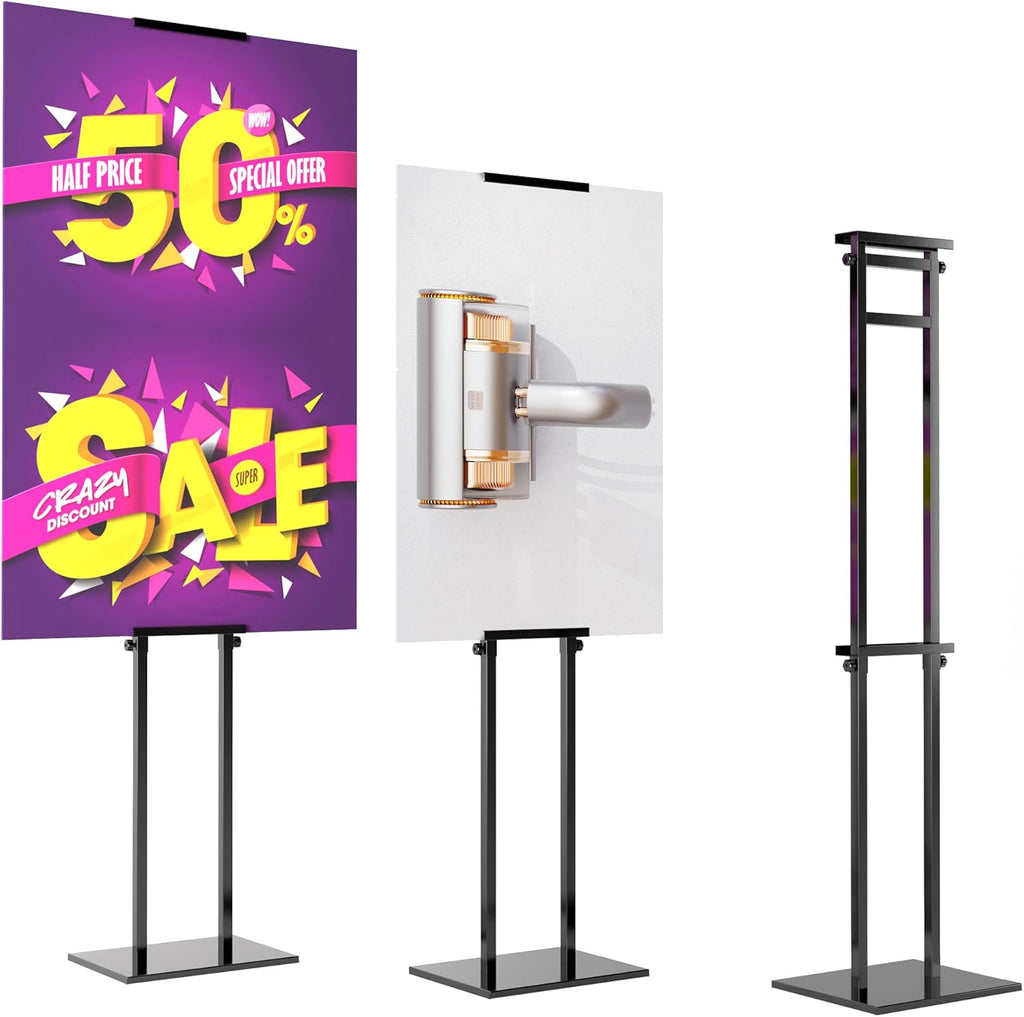 Adjustable Double-Sided Poster Stand with Base, Pack of 2 G265786