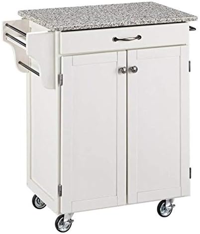 White Stainless Steel Top Kitchen Cart C349659