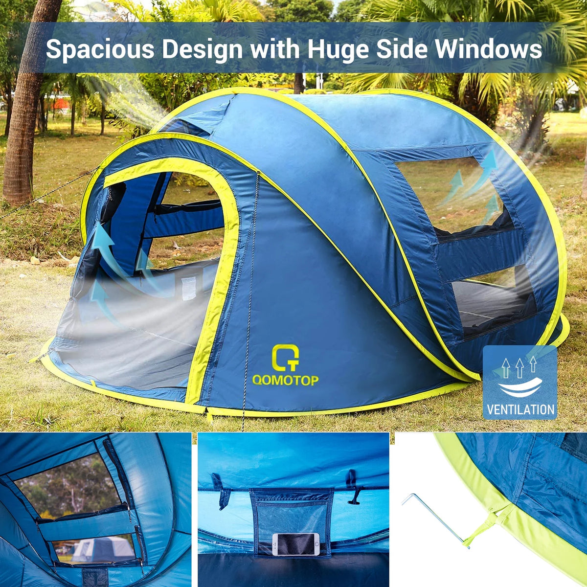 4-Person Waterproof Pop Up Camping Tent R98544