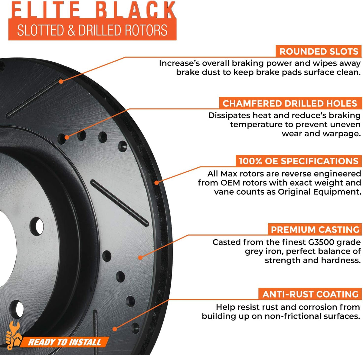 Max Brakes Elite XDS Rotors with Carbon Ceramic Pads R15606