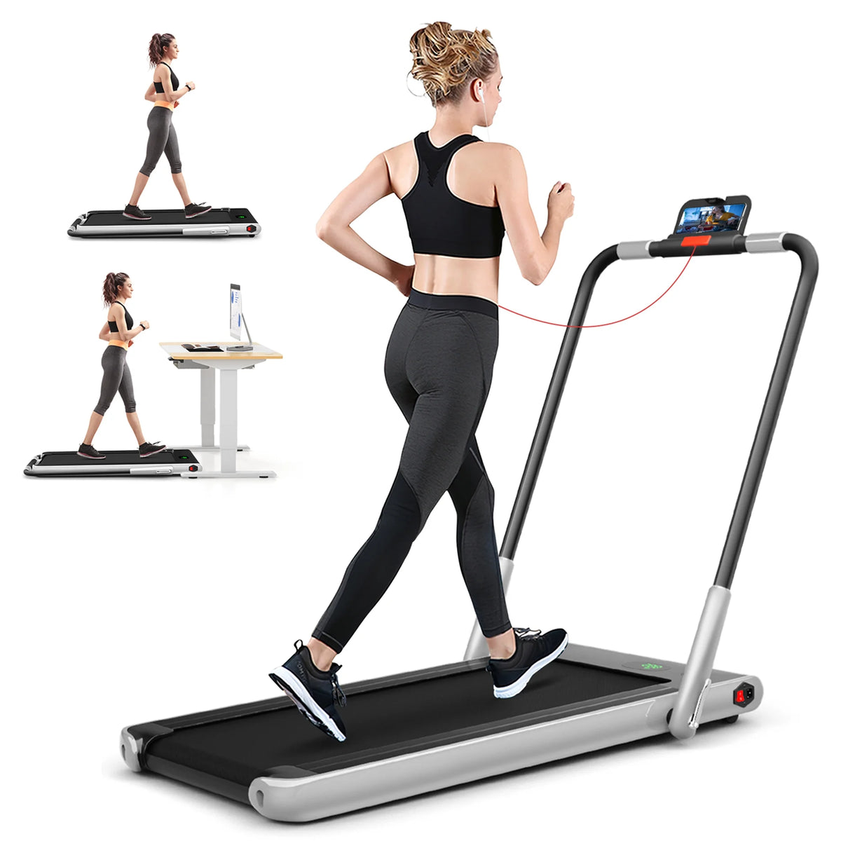 2.25HP 2-in-1 Folding Under Desk Treadmill C34318