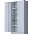 72" Black Locking Steel Storage Cabinet with 4 Adjustable Shelves A94632