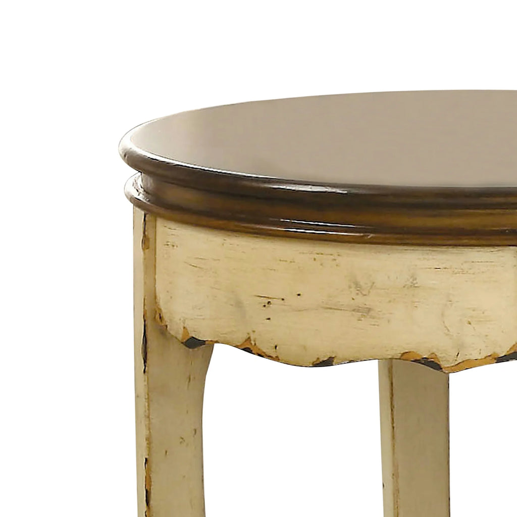 White Round End Table C1903