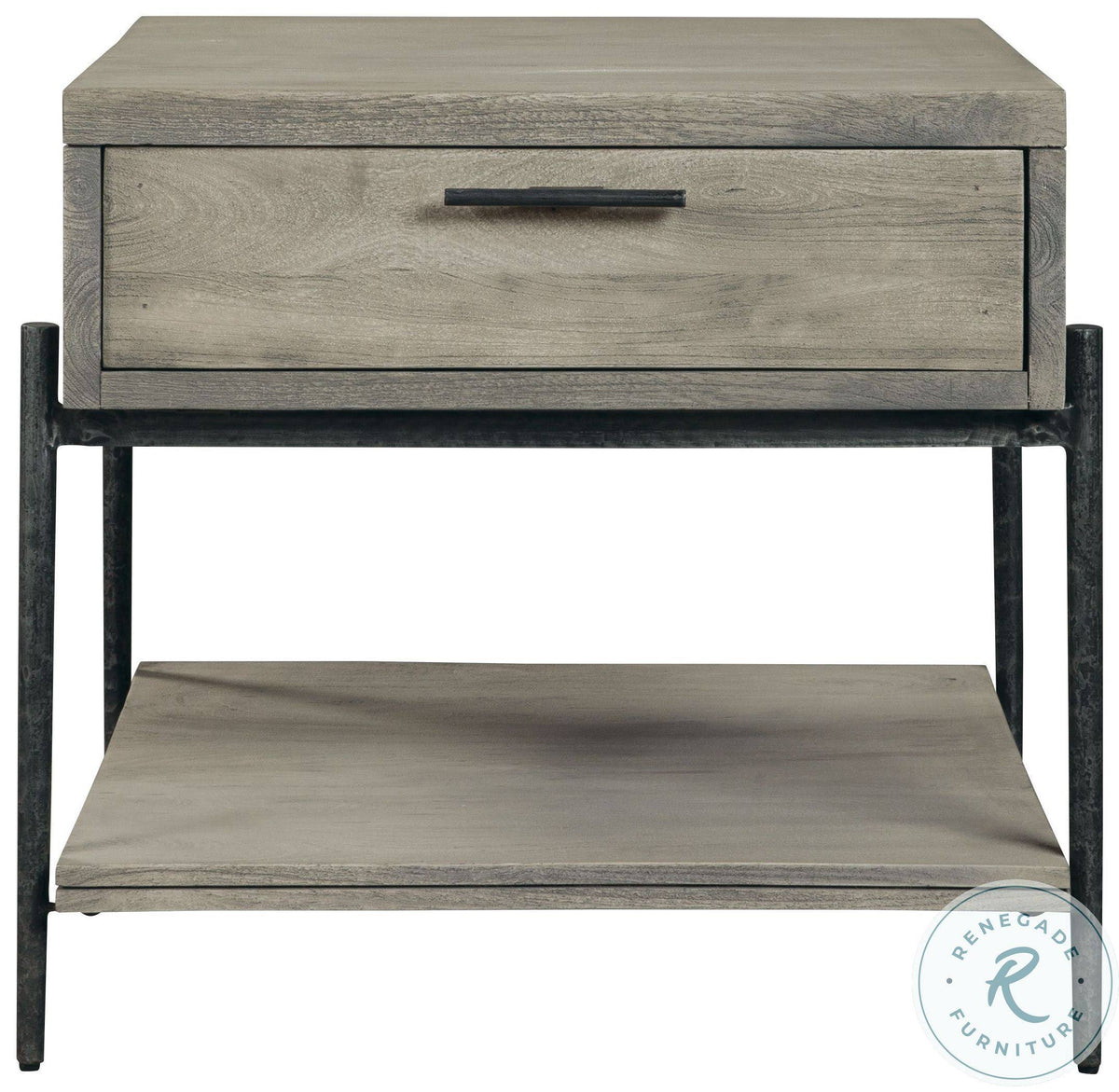 Gray End Table with Drawer C28285
