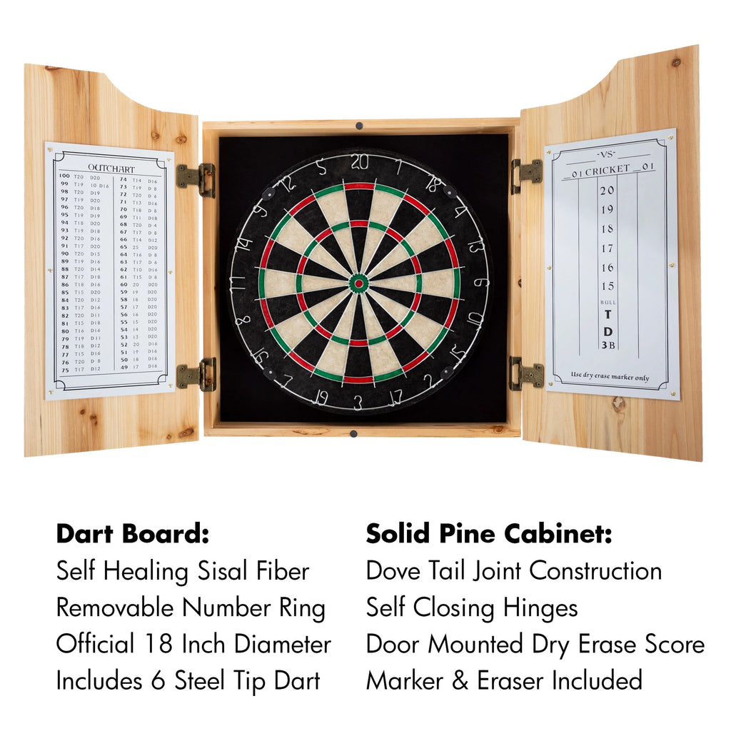 Dart Cabinet Set with Darts and Board F64563