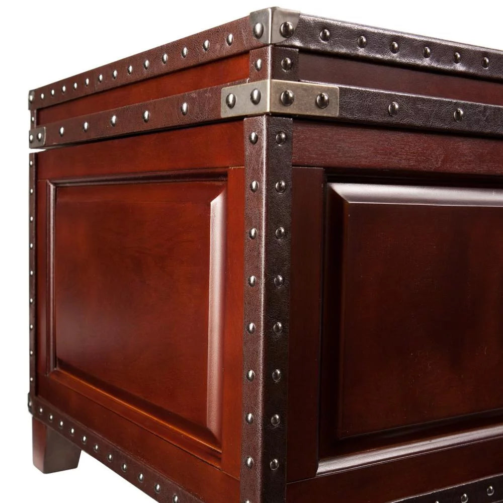 40 in. Solid Wood & Metal Rectangular Coffee Table, Brown D30092