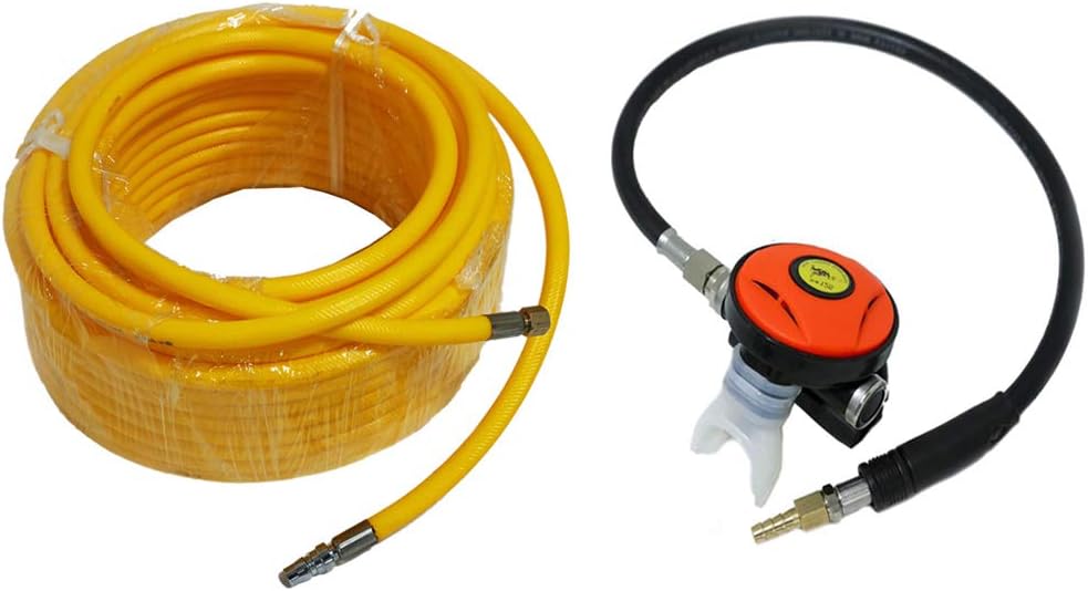 145PSI Scuba Second Stage Regulator & PVC Air Hose & Diving Mask D3418