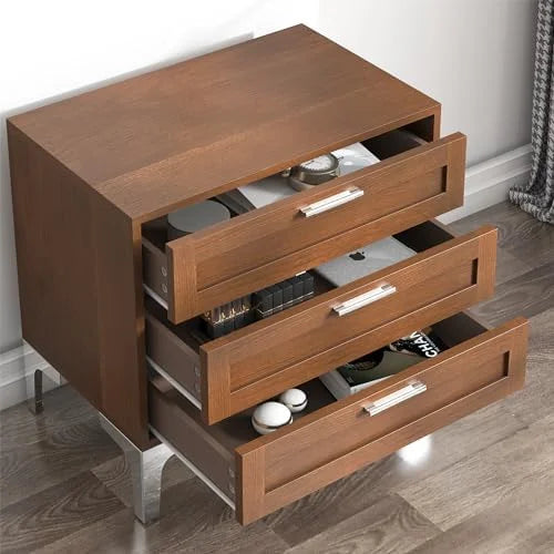 Black 3 Drawer Nightstand W490469