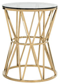 Gold Glass Top End Table L86708