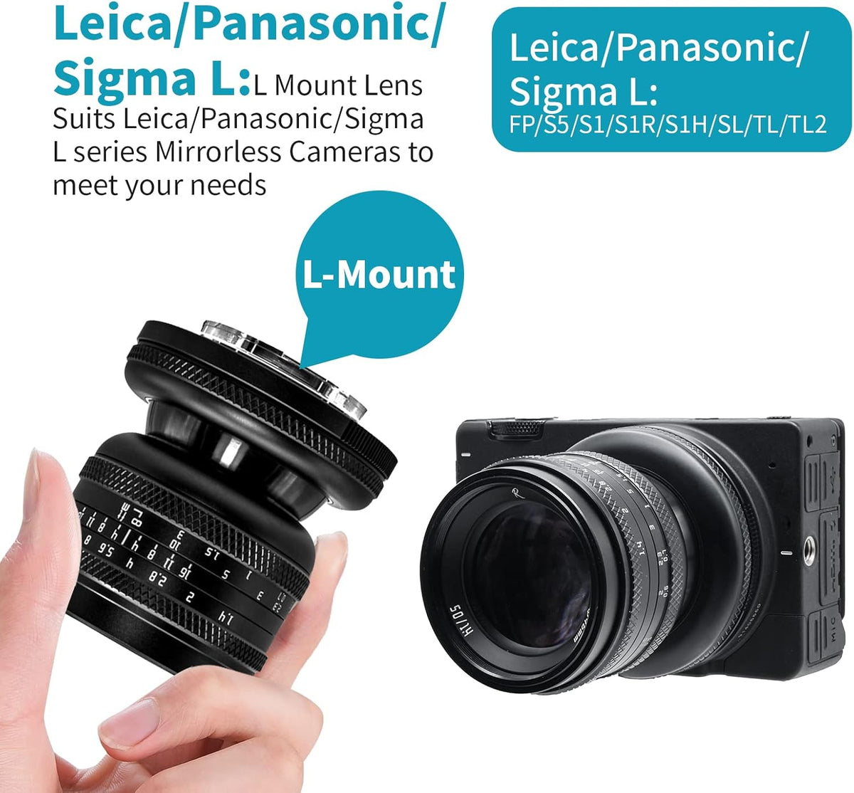 50mm F1.4 Full Frame Manual Tilt Lens for L-Mount Mirrorless Camera P581692