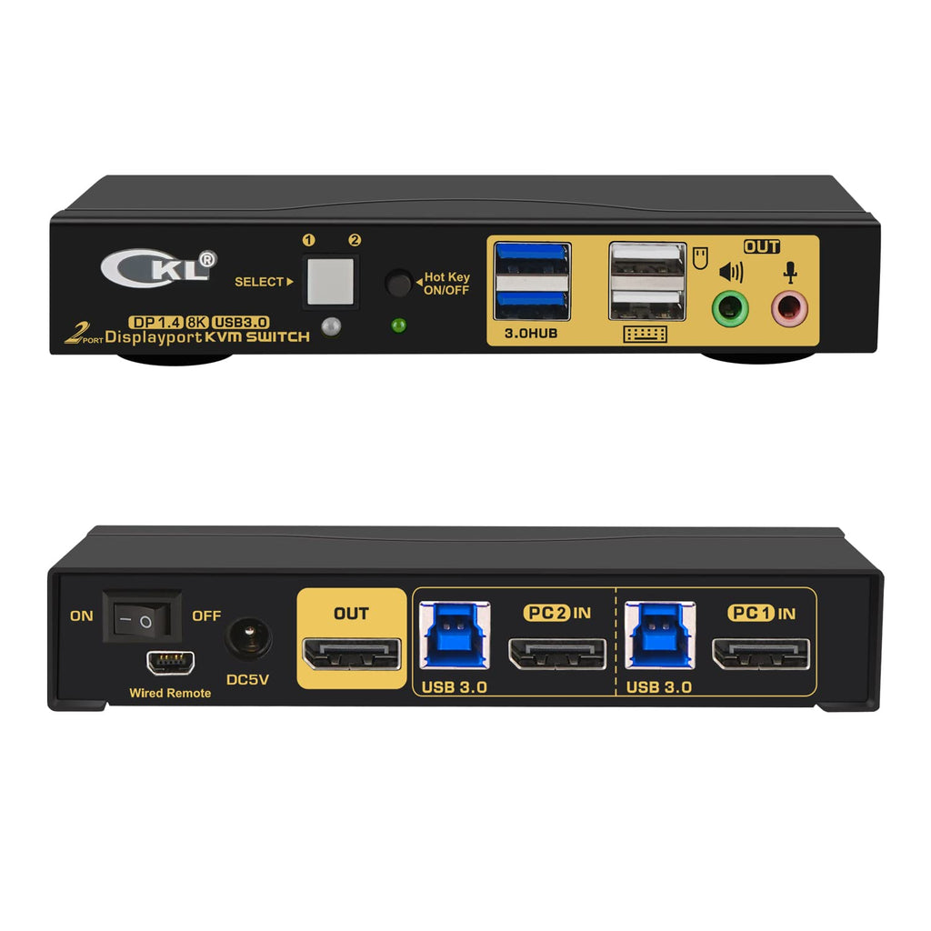 2 Port Dual Monitor KVM Switch HDMI 4K@60Hz with Audio Outputs and USB 2.0 HUB T24034
