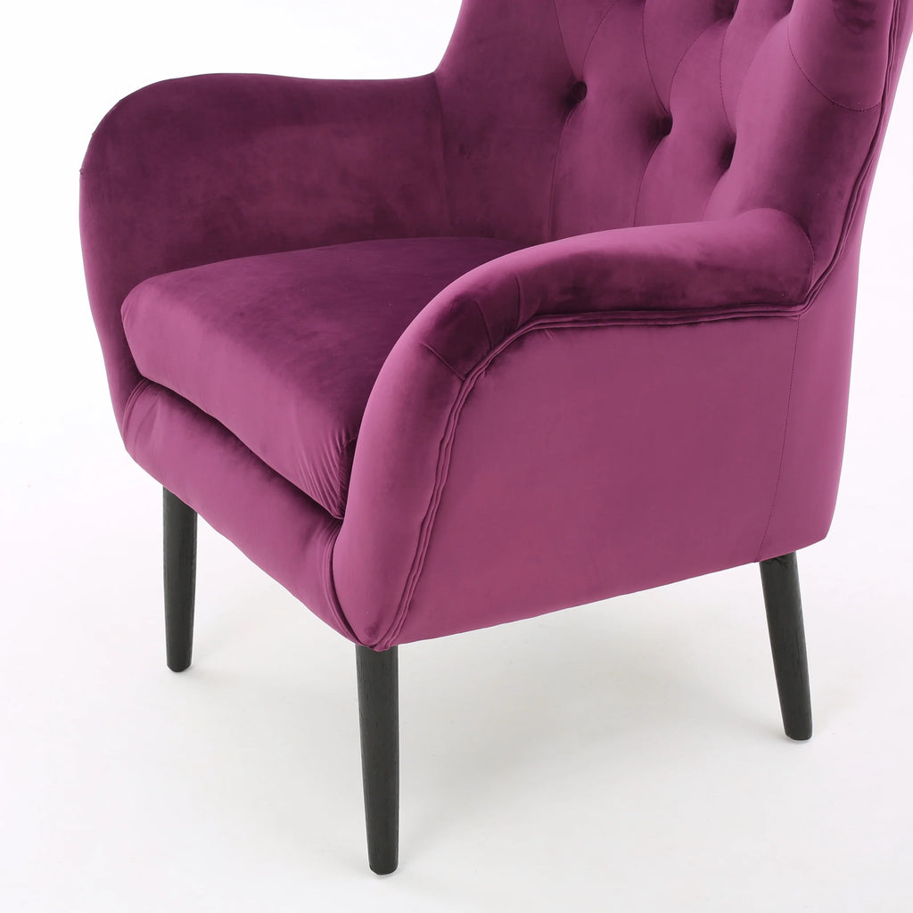 Purple Velvet Wingback Chair I3270