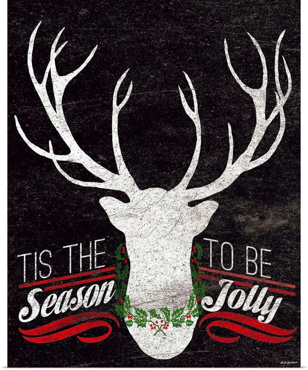 Christmas Chalkboard White Deer Art Print 16x20 D346317