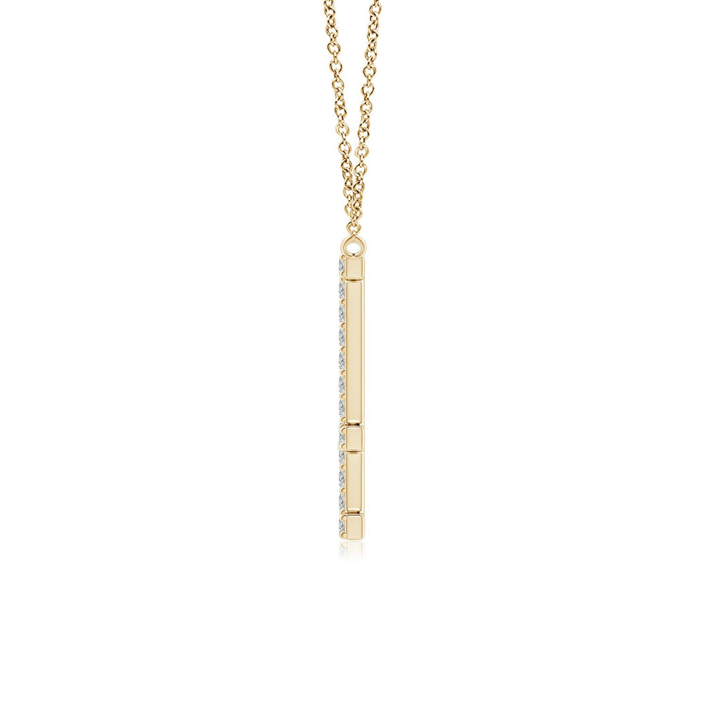 Natural Diamond Initials Pendant Necklace in 14K Yellow Gold with 18 Inch Chain N1240