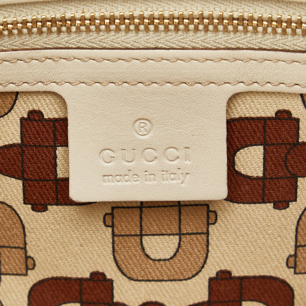 White Calf Leather Boston Bag T50942