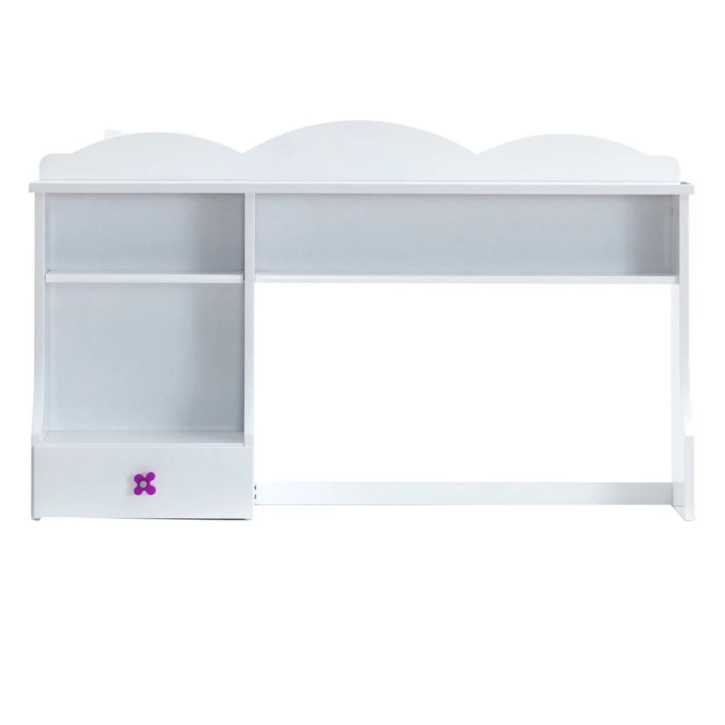 White Wooden Hutch with Two Shelves and Three Drawers Z51097