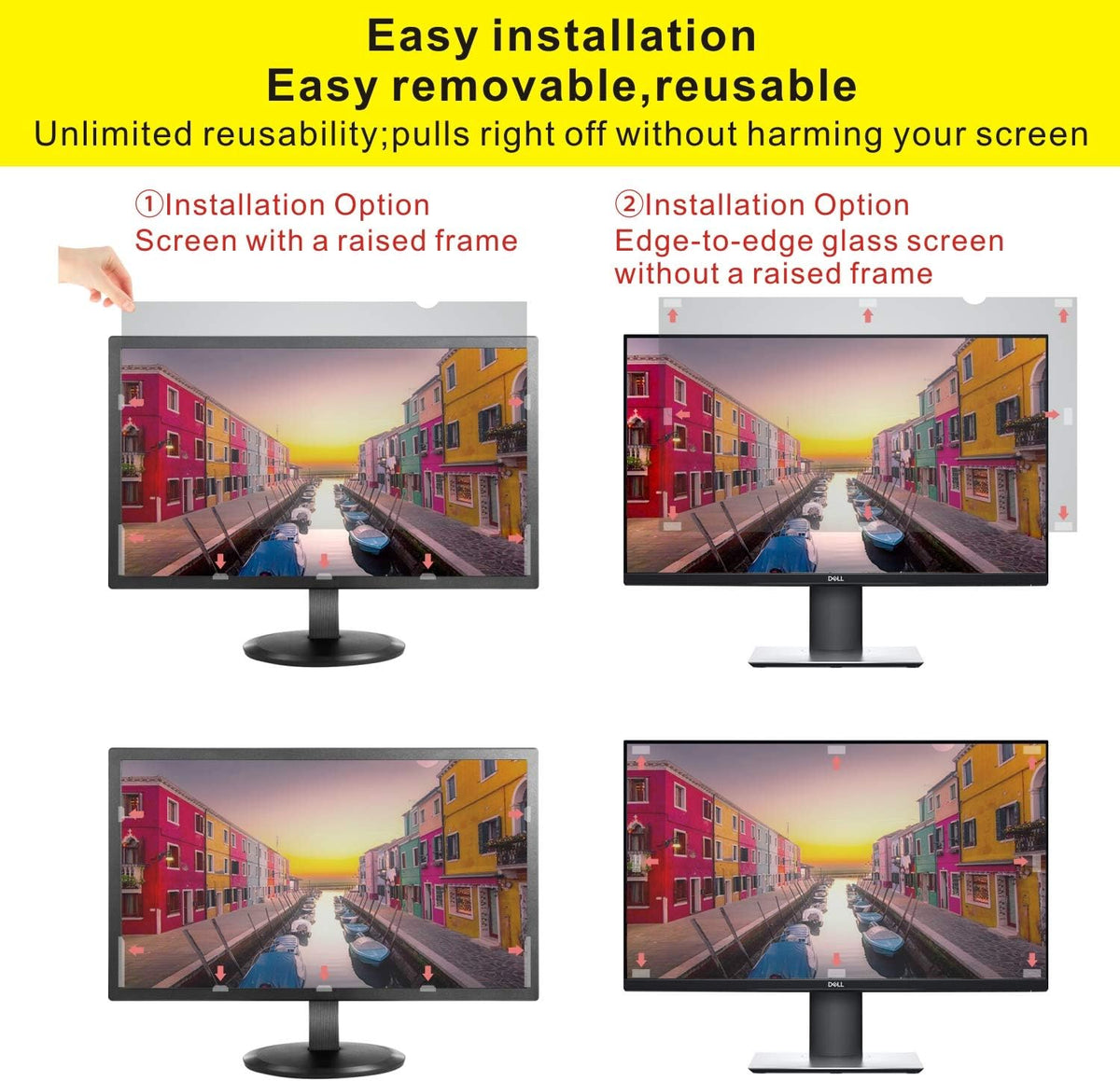 20 Inch Widescreen Monitor Privacy Filter Screen Protector Film, Pack of 2 D642