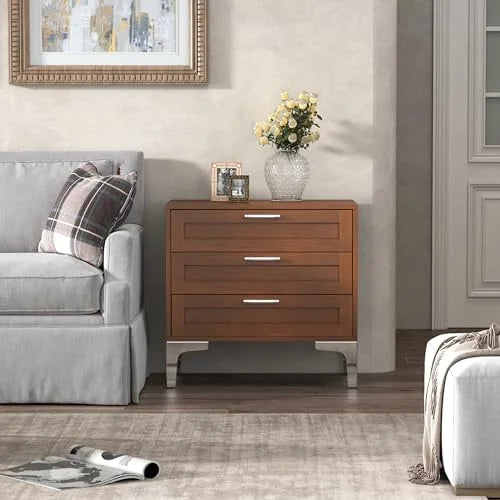 Black 3 Drawer Nightstand W490469
