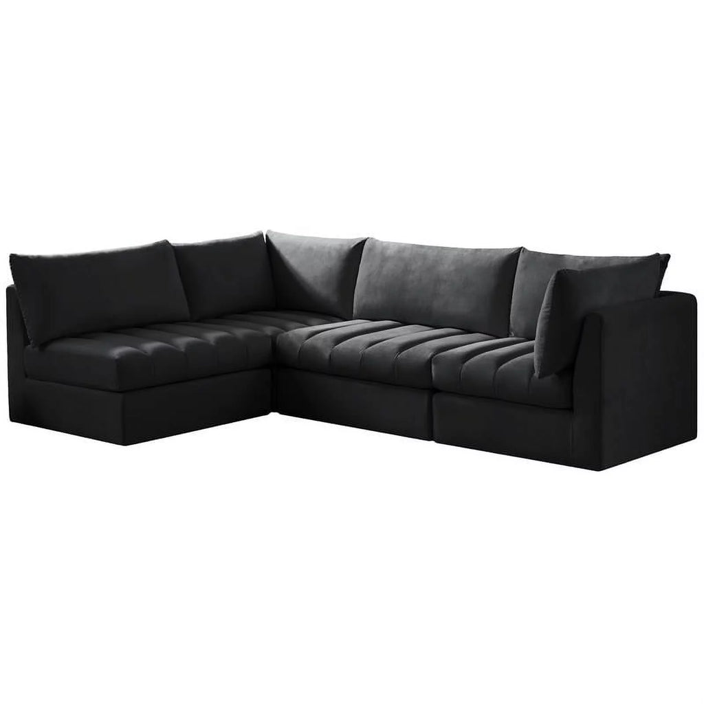 Black Velvet Modular Sectional T728461