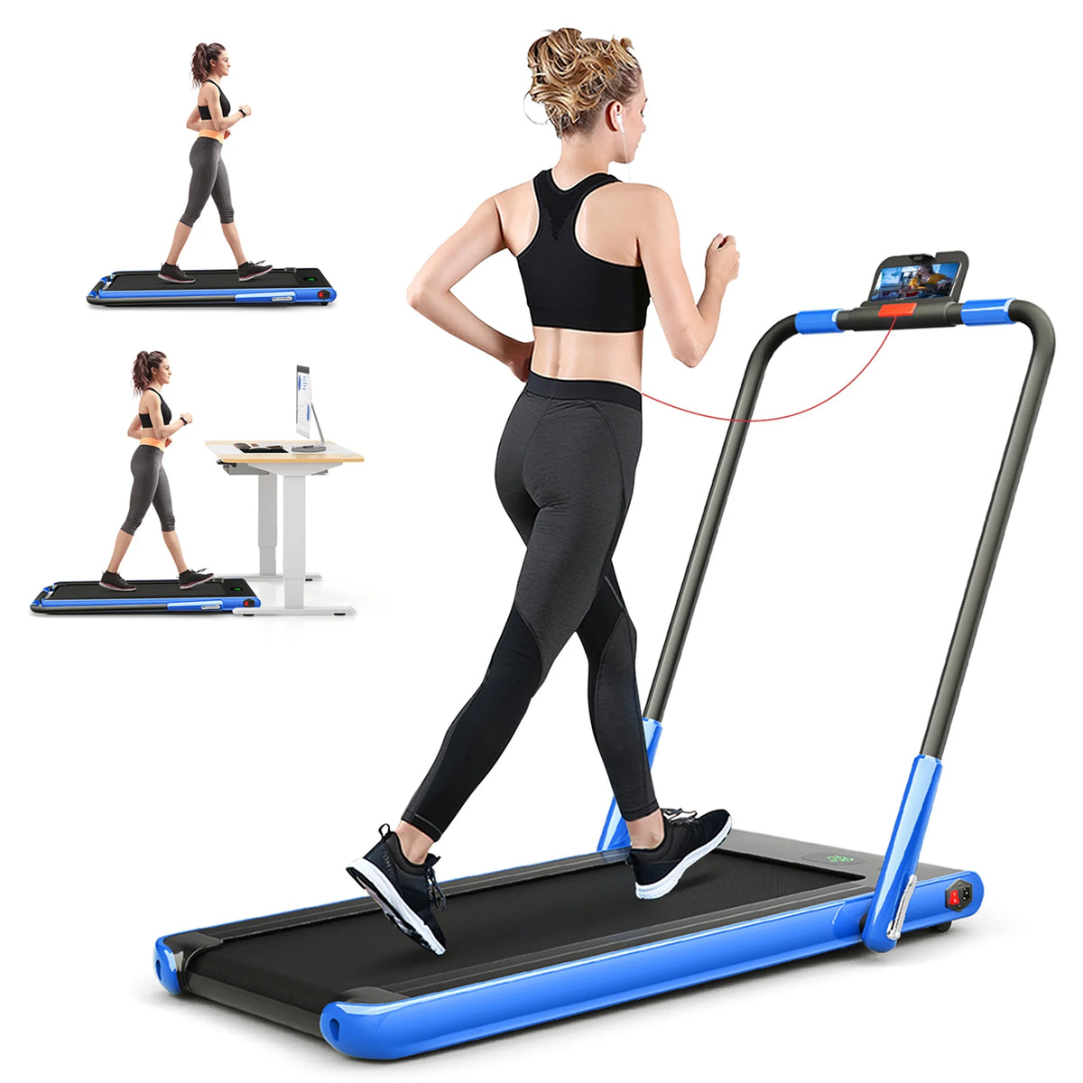2.25HP 2-in-1 Folding Under Desk Treadmill C34318