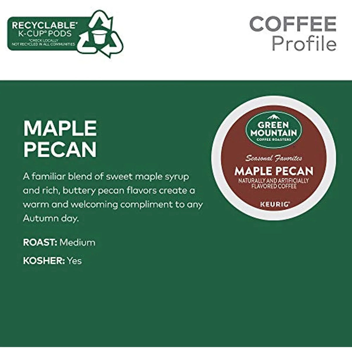 Maple Pecan Light Roast Coffee, 48 Count P9763